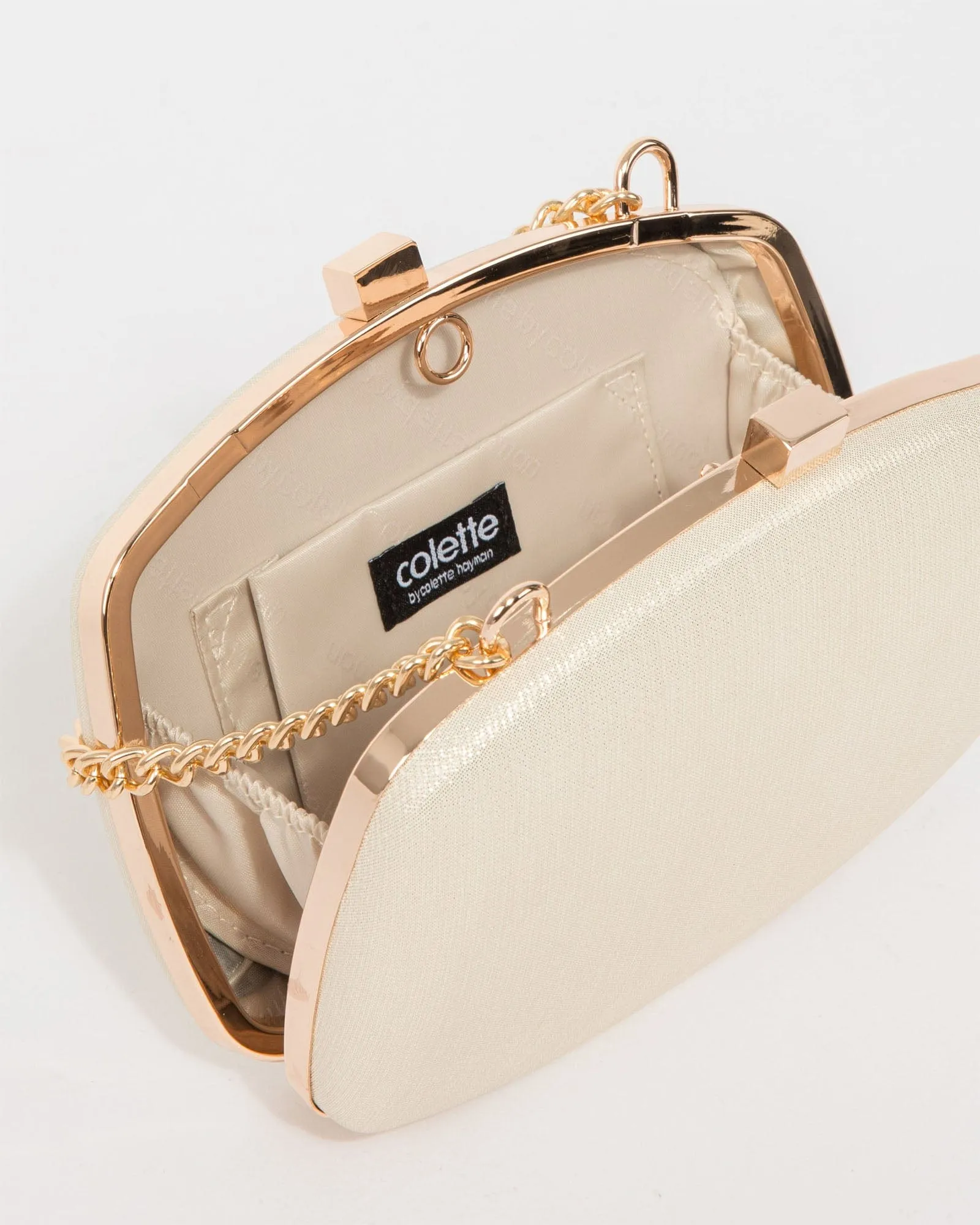 Gold Eden Chain Hardcase Clutch Bag