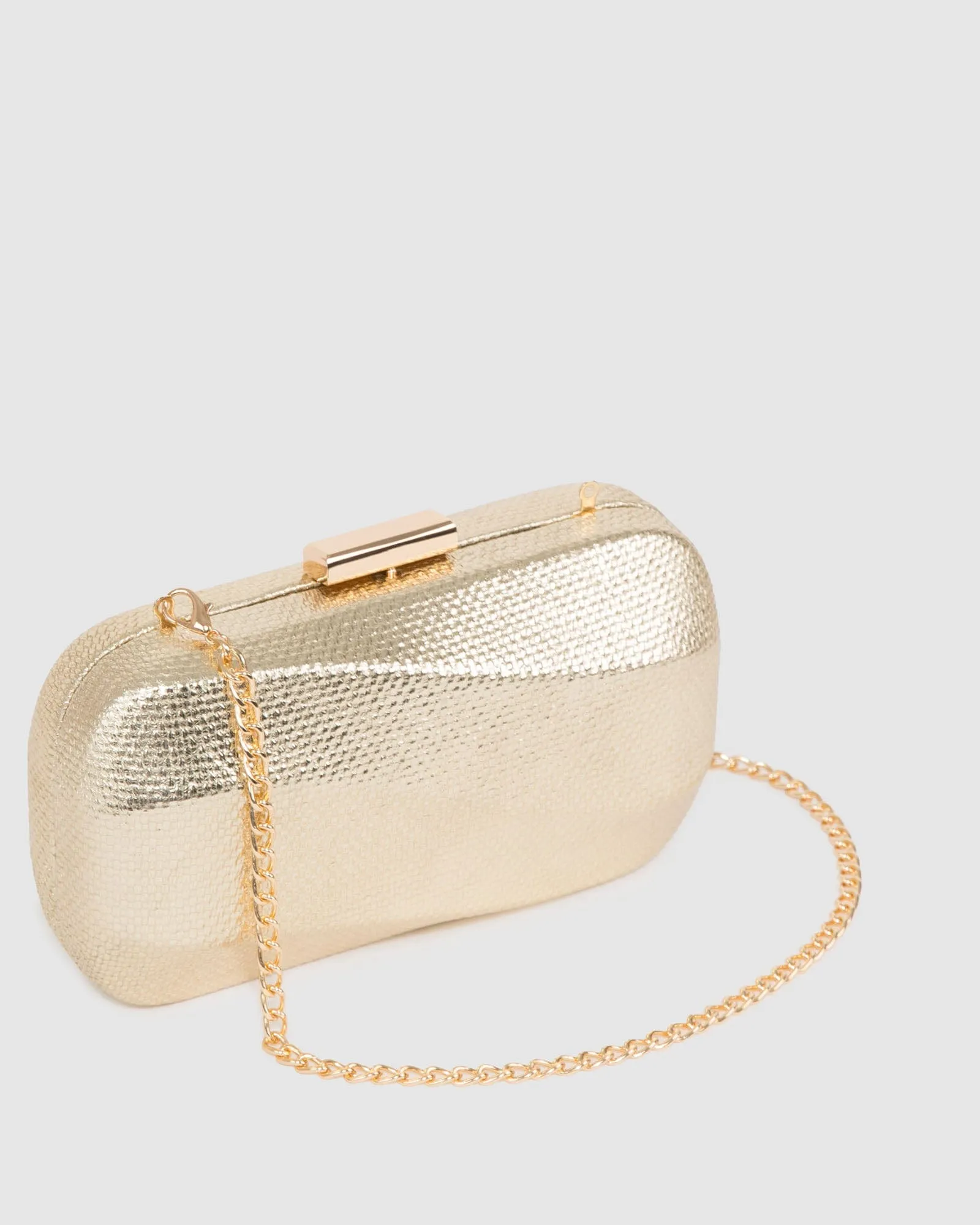 Gold Gabrielle Hardcase Clutch Bag