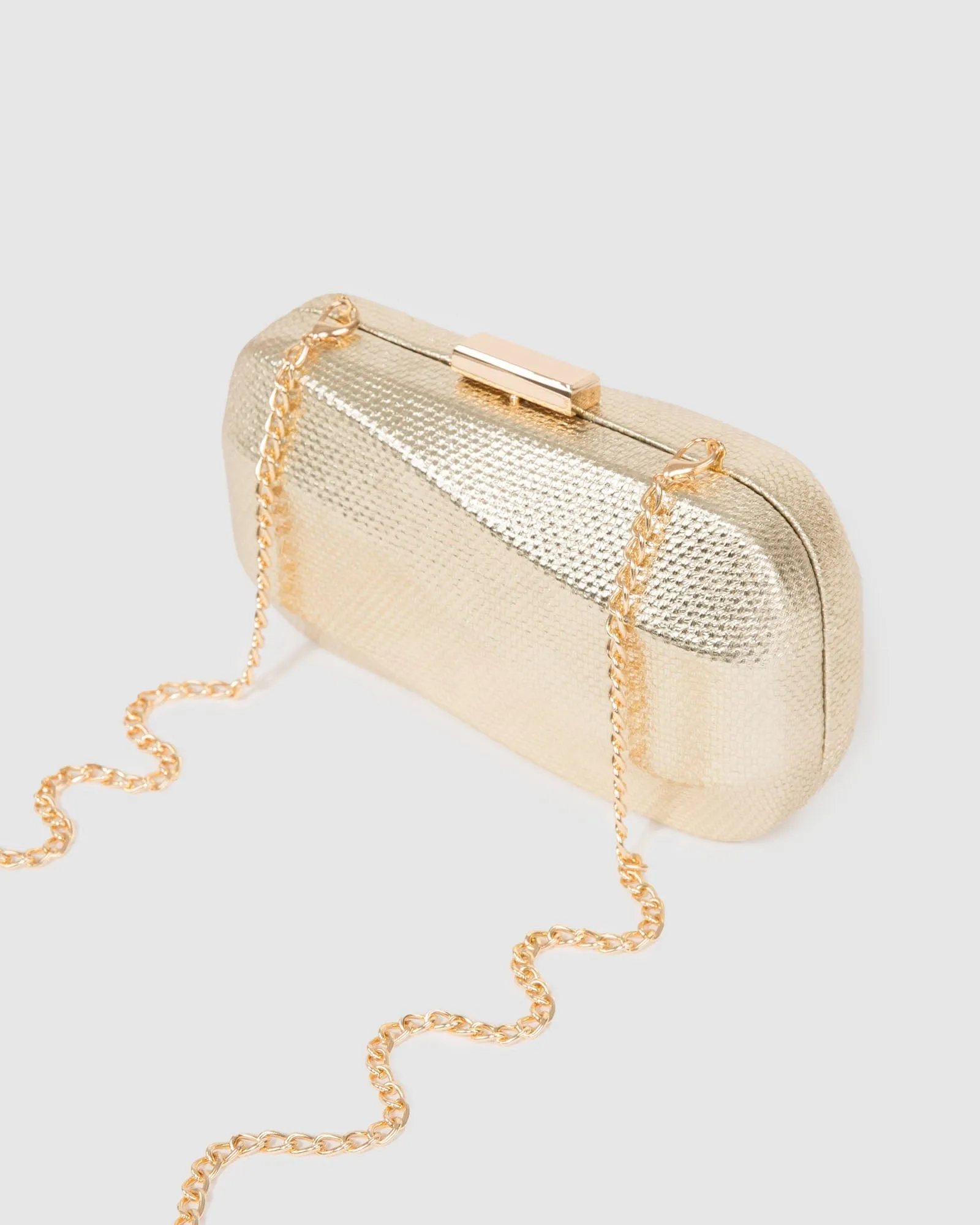 Gold Gabrielle Hardcase Clutch Bag