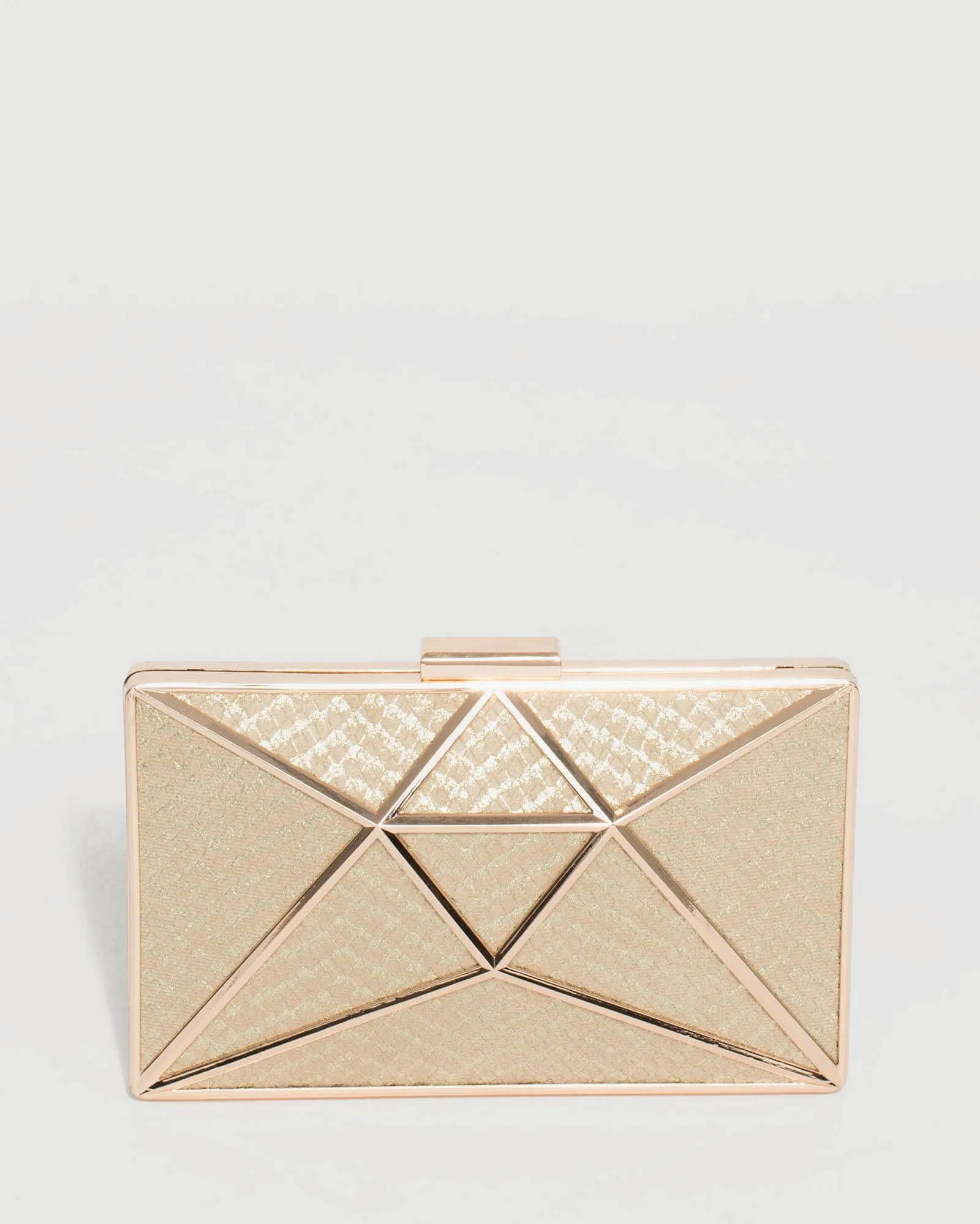 Gold Geo Large Clutch Bag