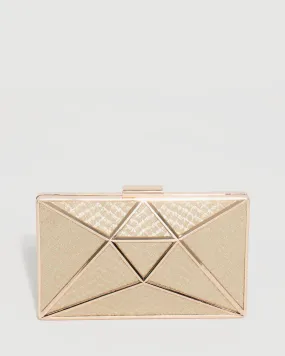 Gold Geo Large Clutch Bag