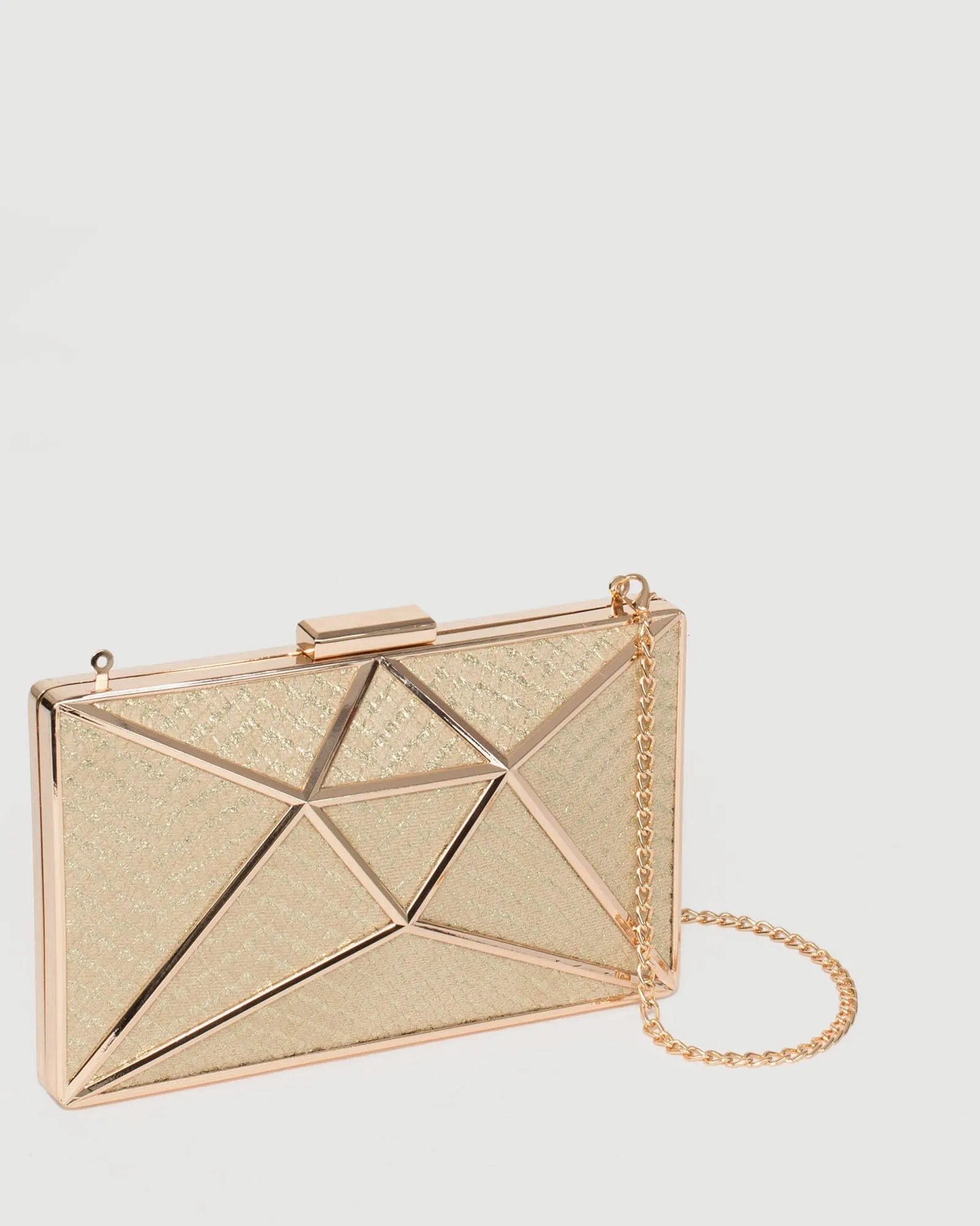 Gold Geo Large Clutch Bag