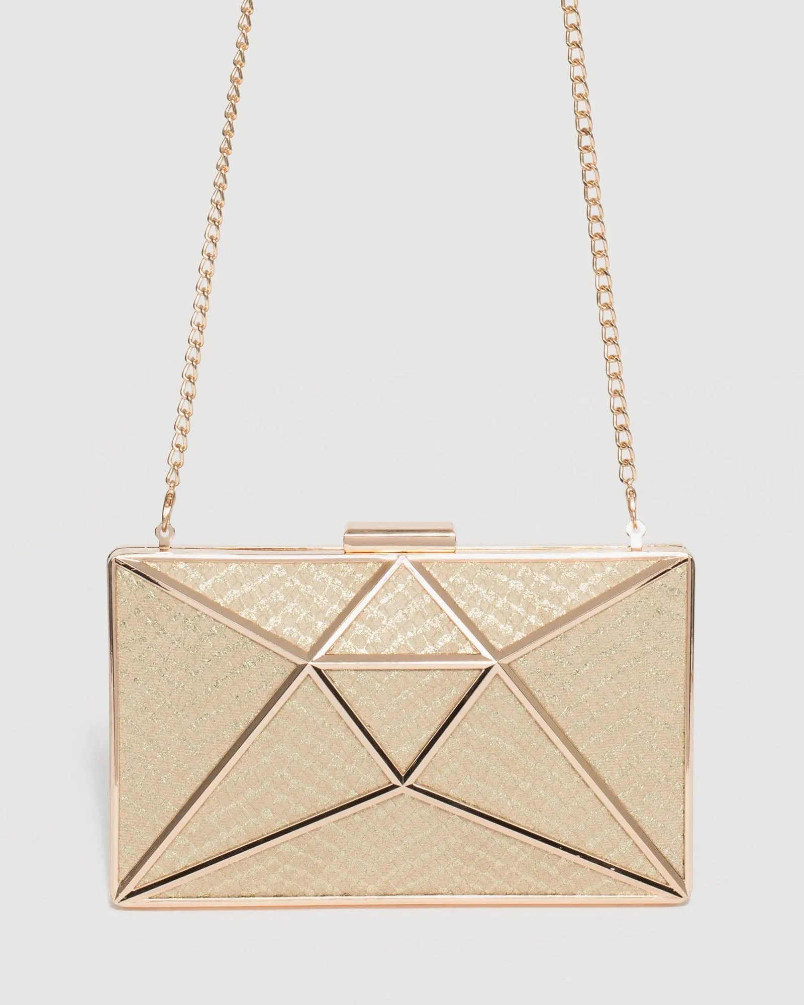 Gold Geo Large Clutch Bag