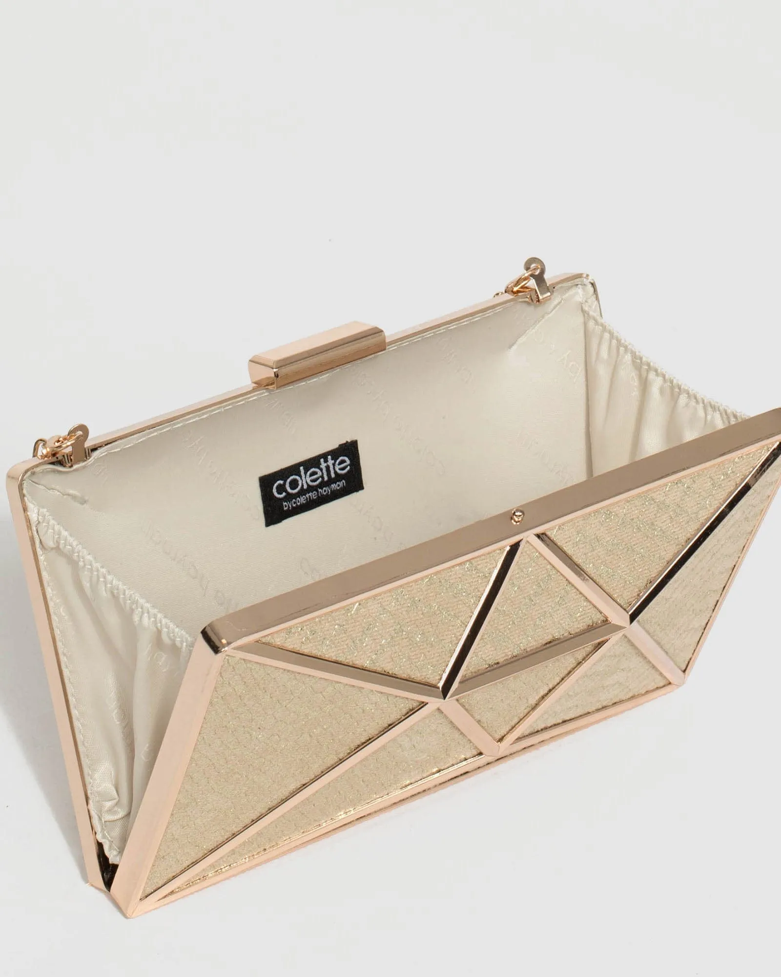 Gold Geo Large Clutch Bag