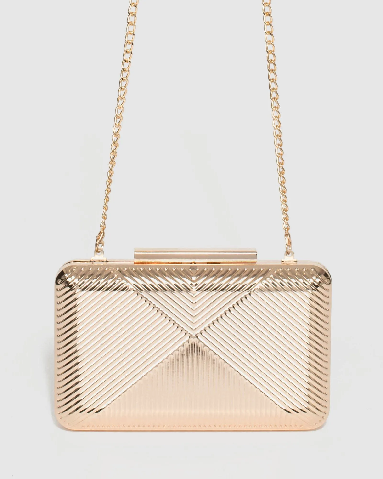 Gold Lexi Hardcase Clutch Bag