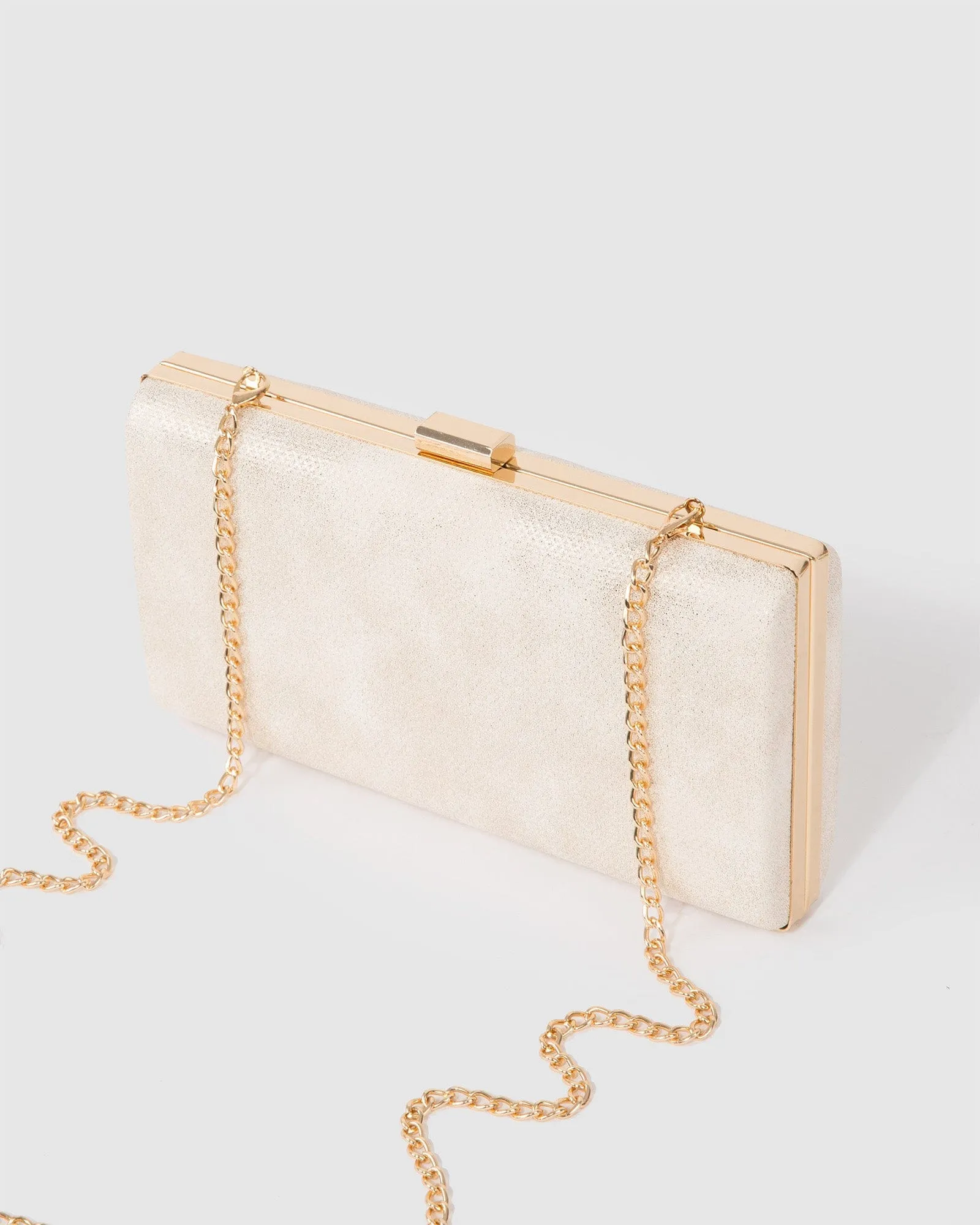 Gold Melanie Plain Clutch Bag