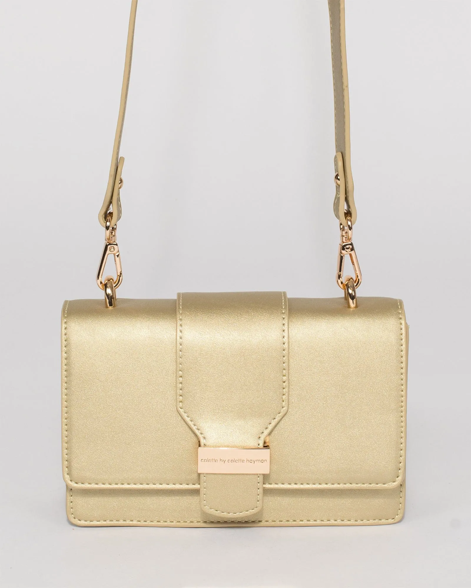 Gold Pheobe Buckle Crossbody Bag