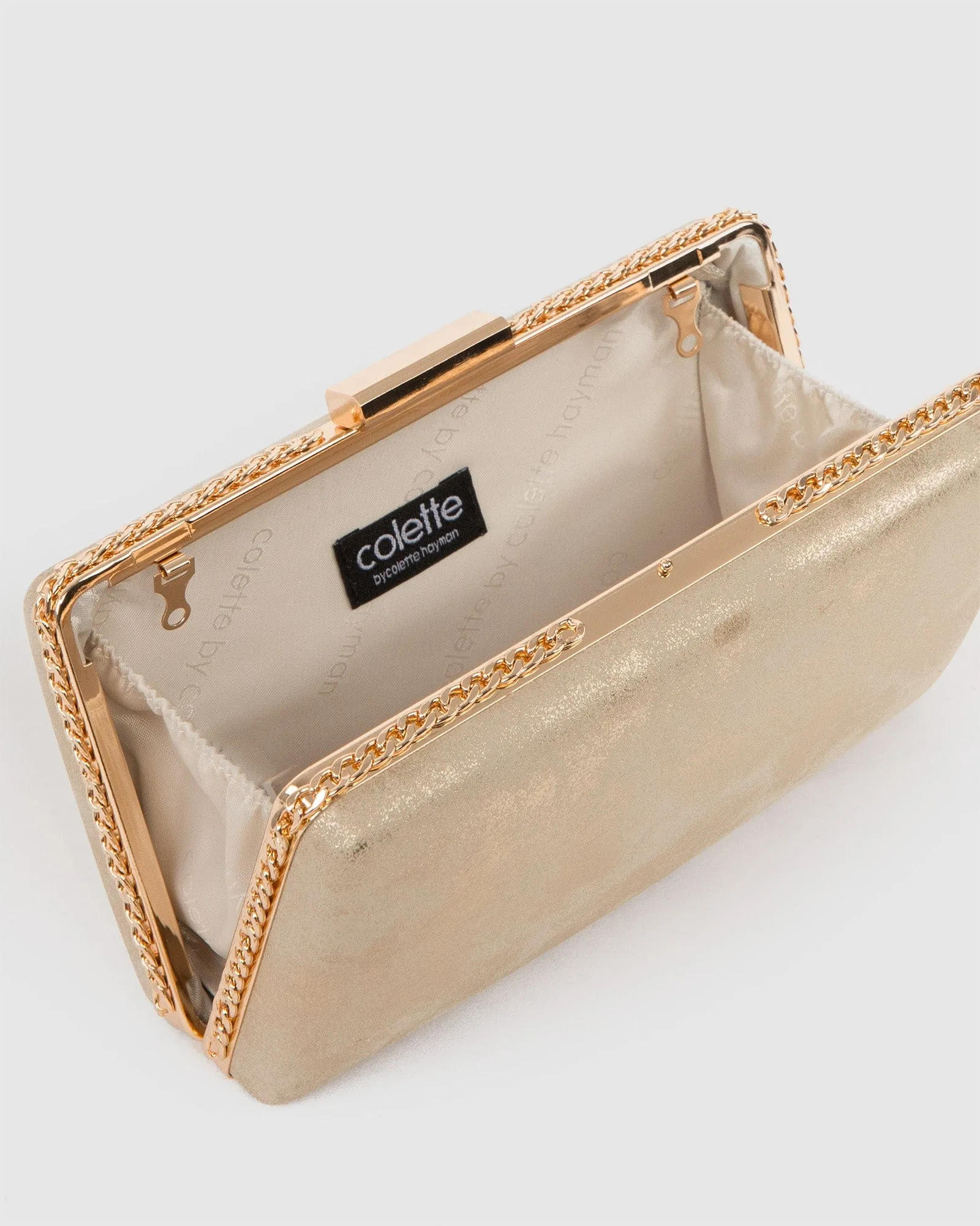 Gold Steph Chain Clutch Bag