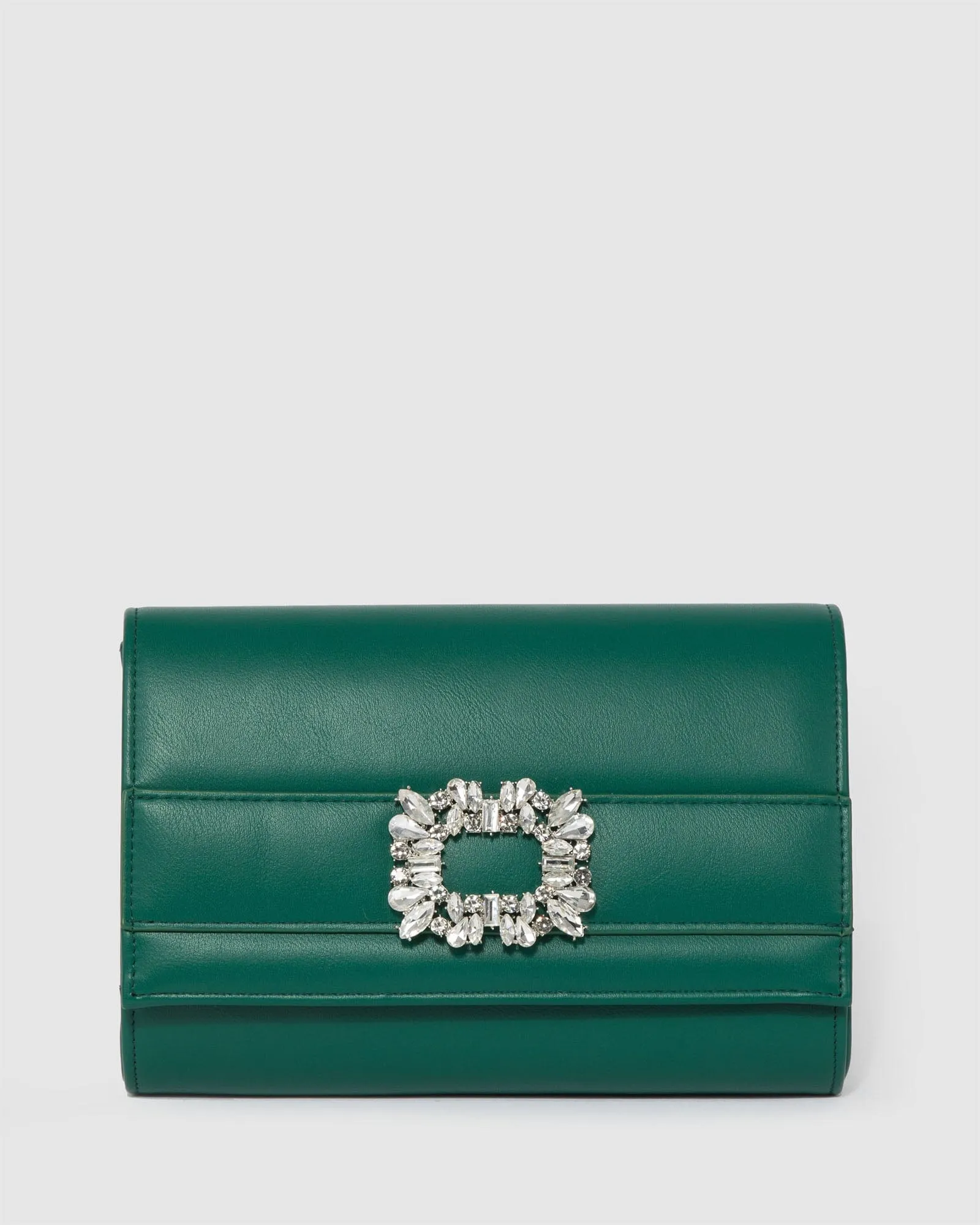 Green Eve Crystal Buckle Clutch Bag