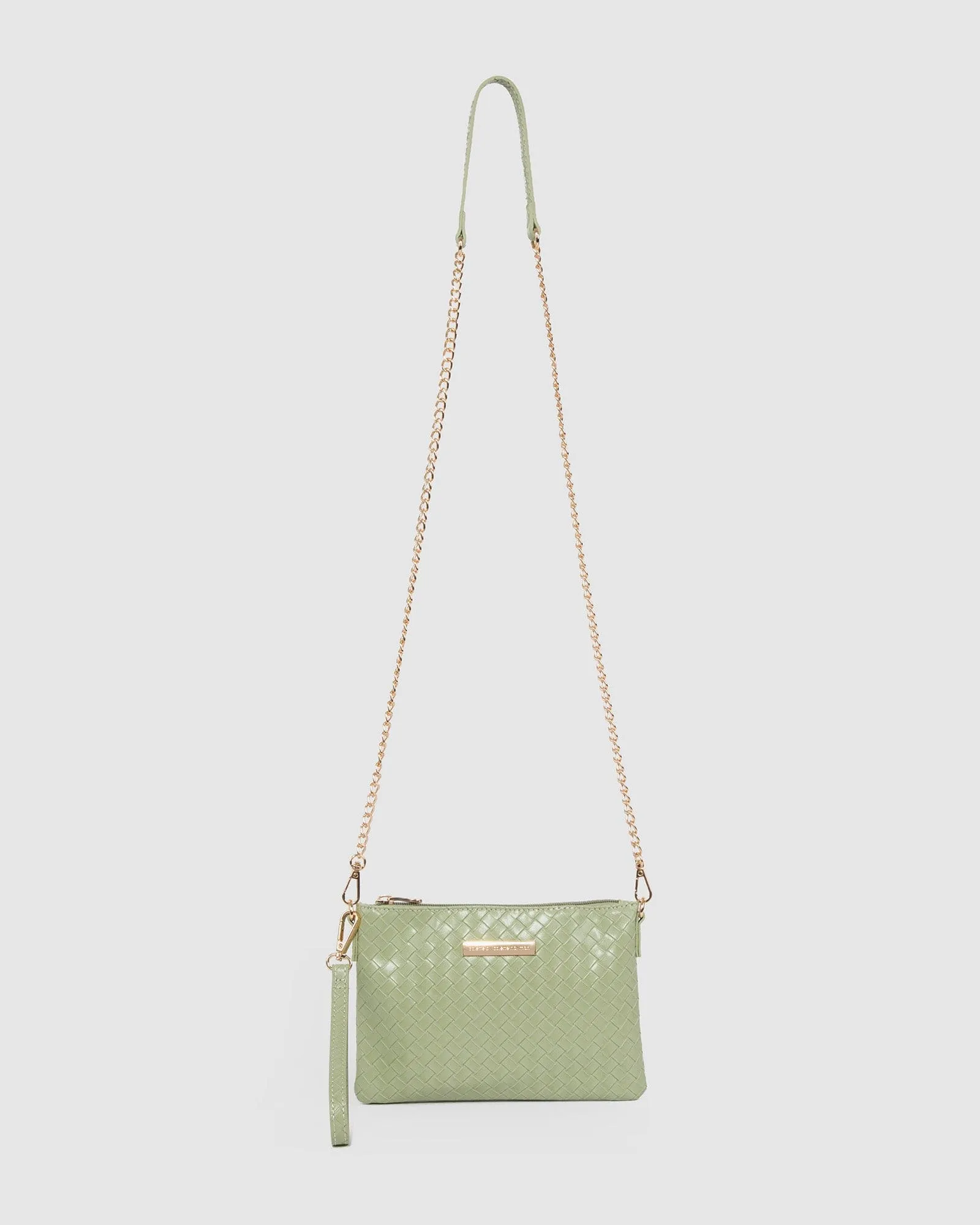 Green Peta Wristlet Clutch Bag