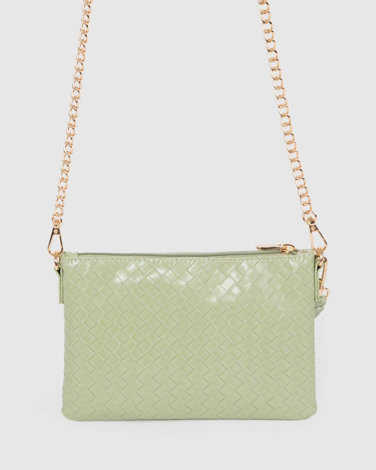 Green Peta Wristlet Clutch Bag