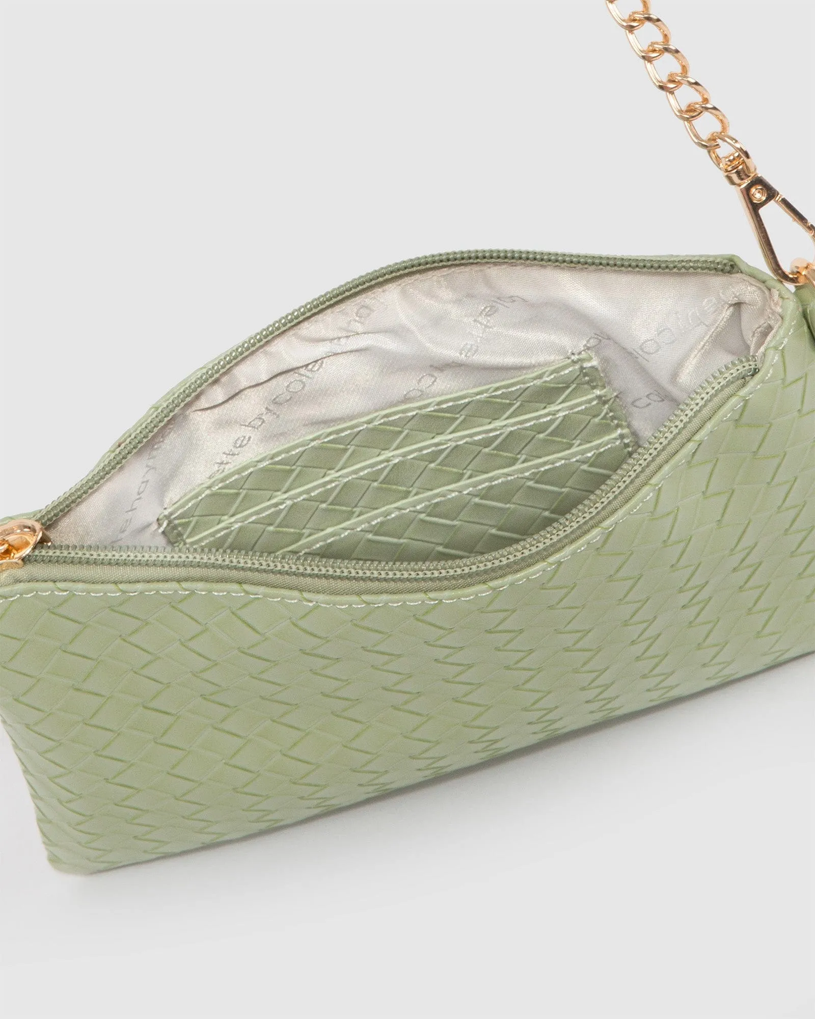 Green Peta Wristlet Clutch Bag