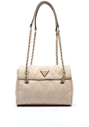 Guess Eda Chevron Stitch Flapover Shoulder Bag, Taupe