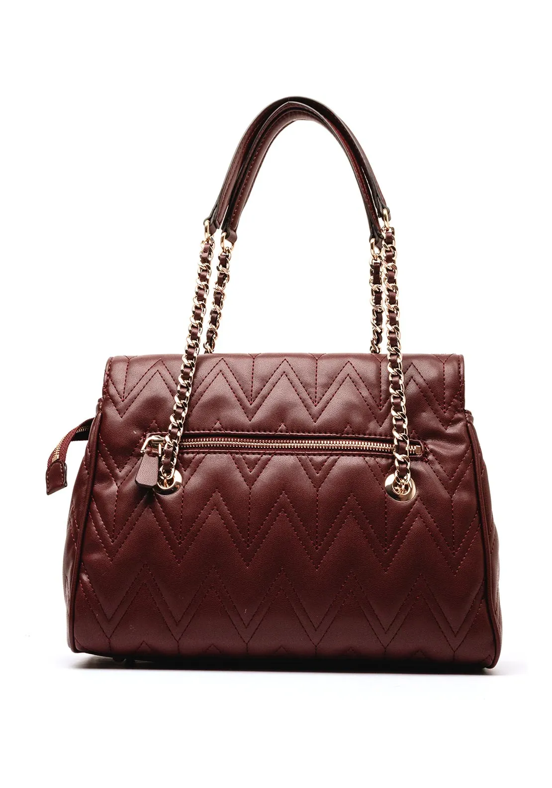 Guess Eda Chevron Stitch Shoulder Bag, Burgundy