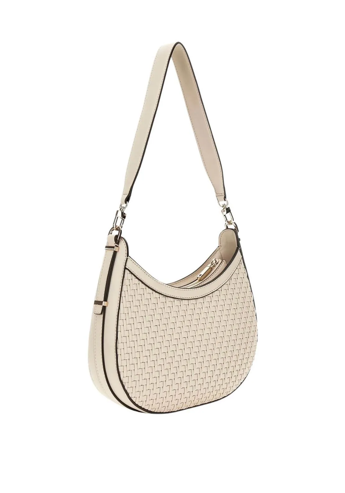 Guess Murielle Woven Effect Shoulder Bag, Cream