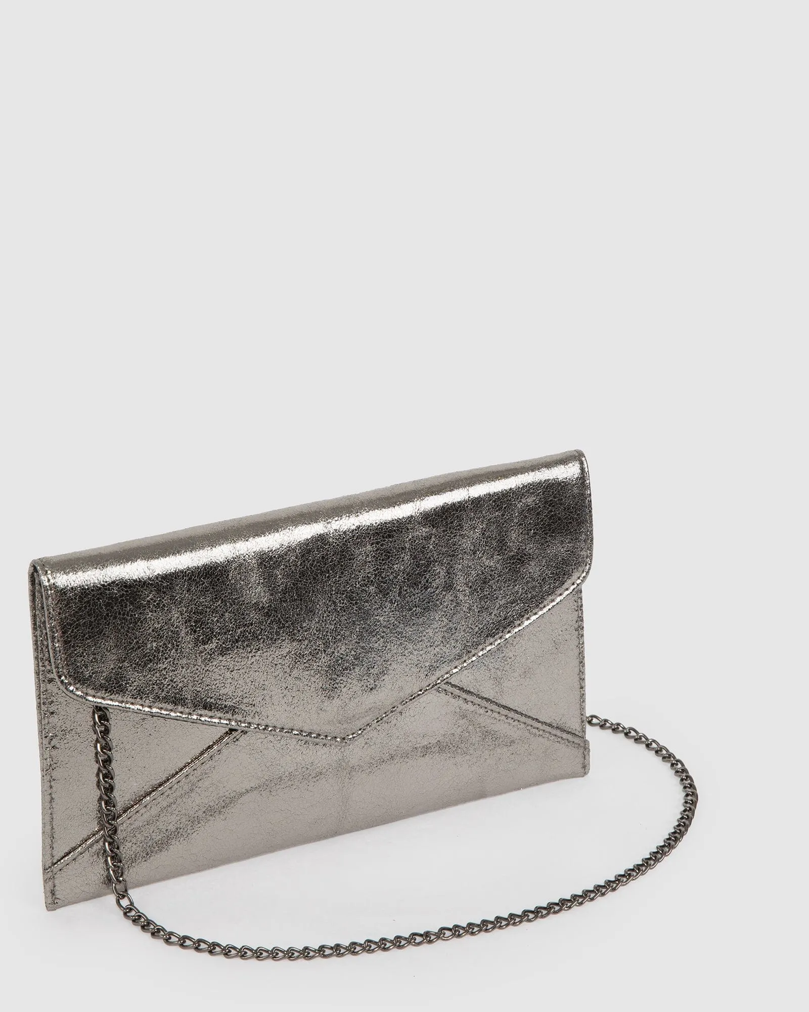 Gunmetal Kelly Envelope Clutch Bag