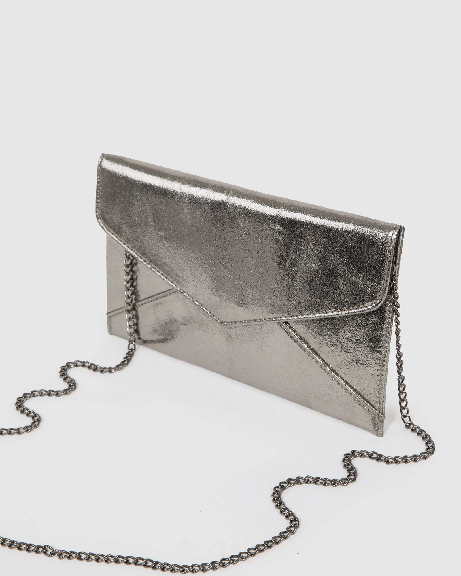 Gunmetal Kelly Envelope Clutch Bag