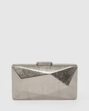 Gunmetal Liza Geo Hardcase Clutch Bag