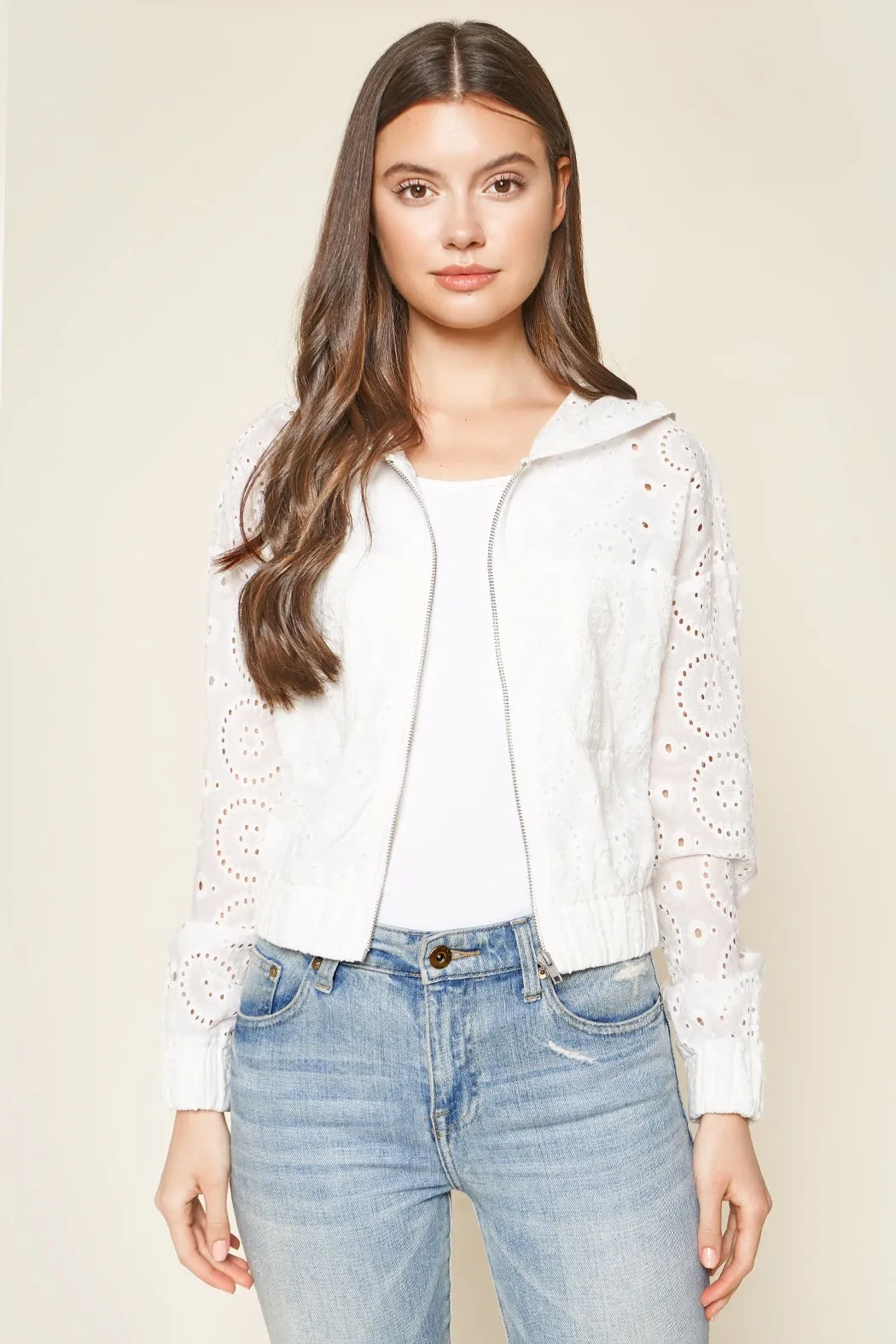 Halle Eyelet Hooded Jacket