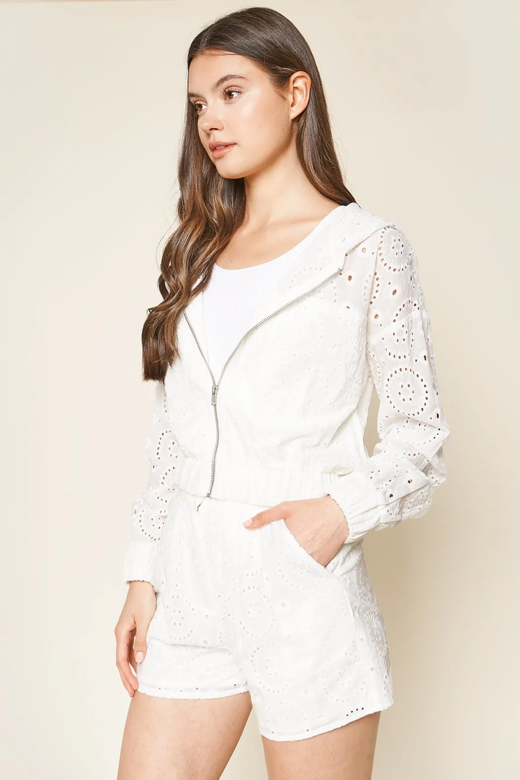 Halle Eyelet Hooded Jacket