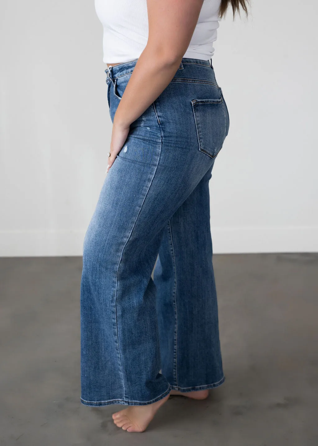 Harvie Wide Leg Risen Jeans