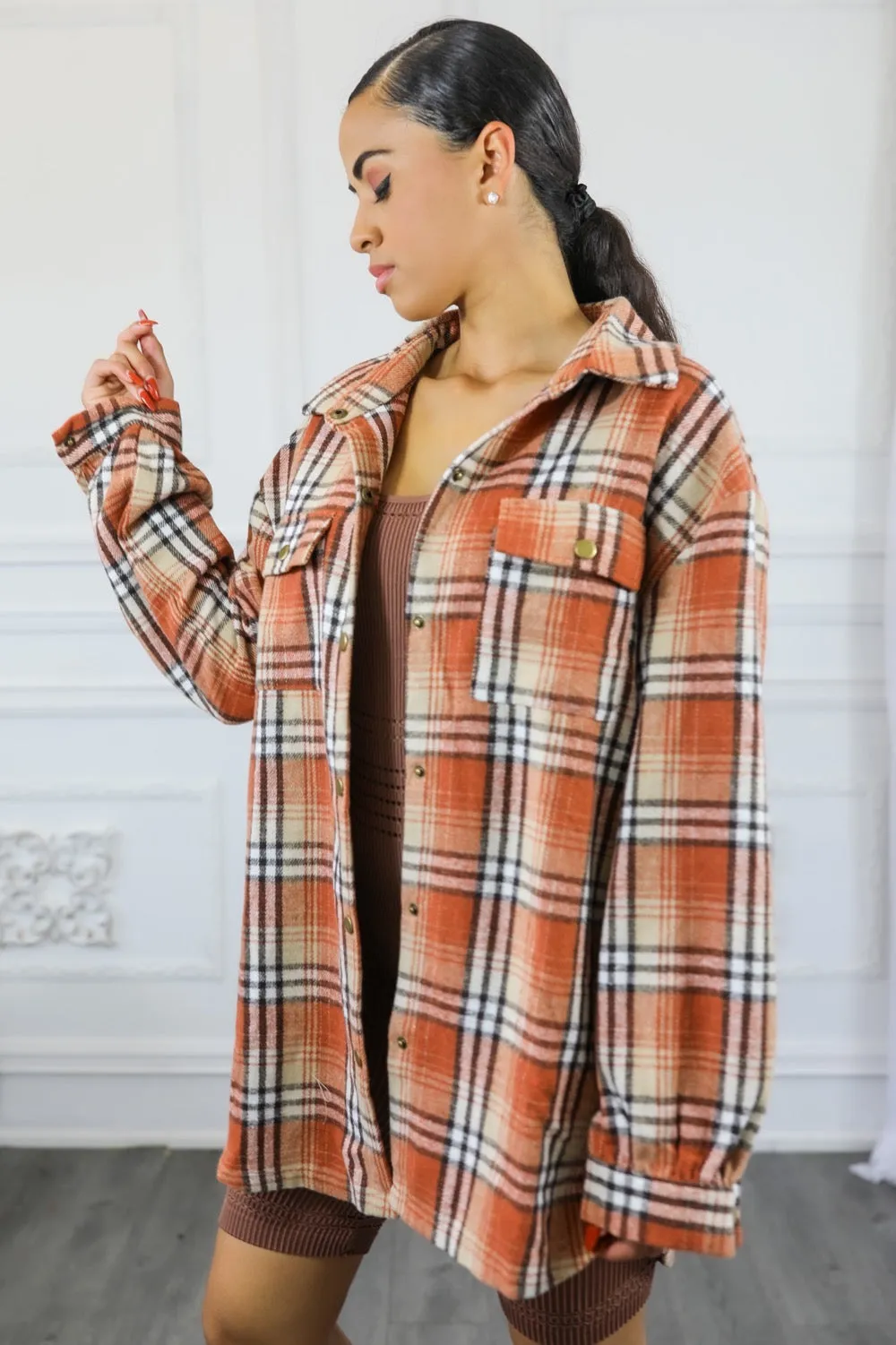 Heavy Weight Soft Plaid Flannel Jacket