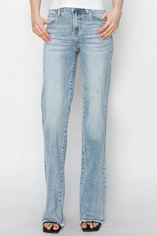 High Rise Long Straight Jeans