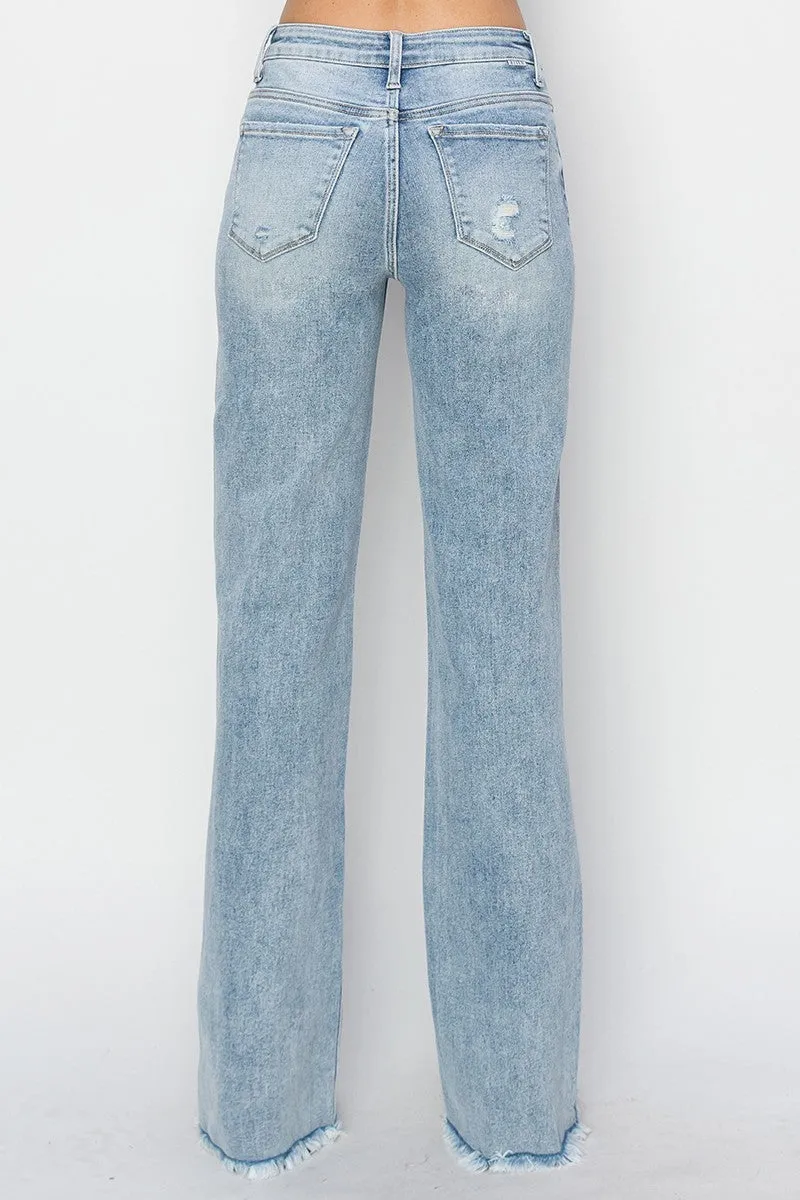 High Rise Long Straight Jeans