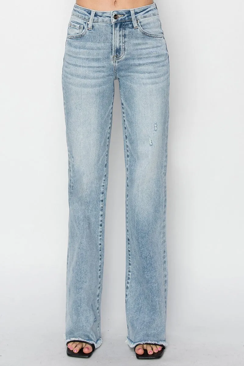 High Rise Long Straight Jeans