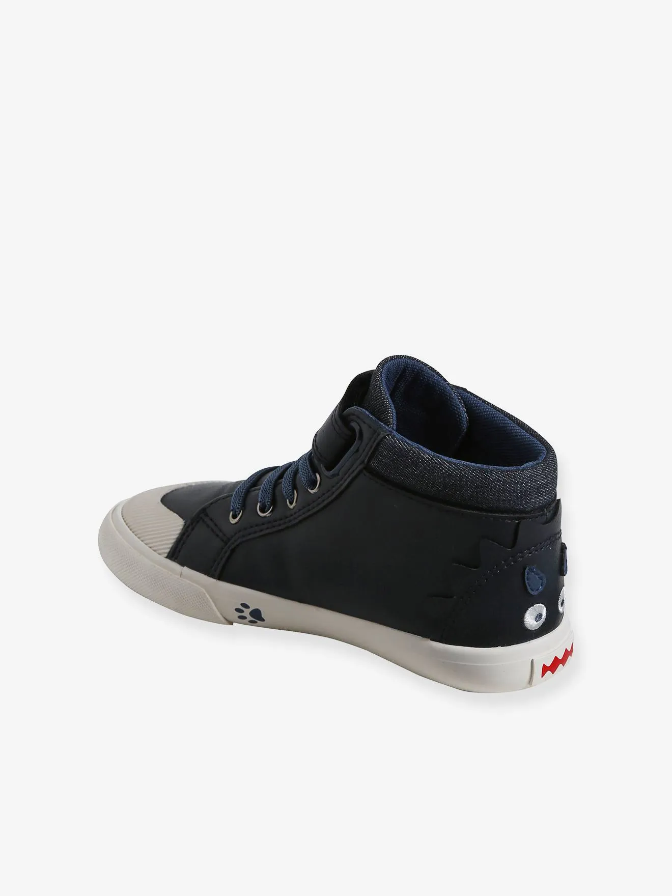 High-Top Trainers for Children, Designed for Autonomy - navy blue