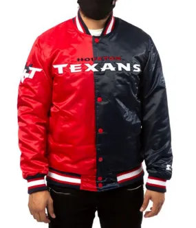 Houston Texans Starter Satin Red and Navy Blue Jacket