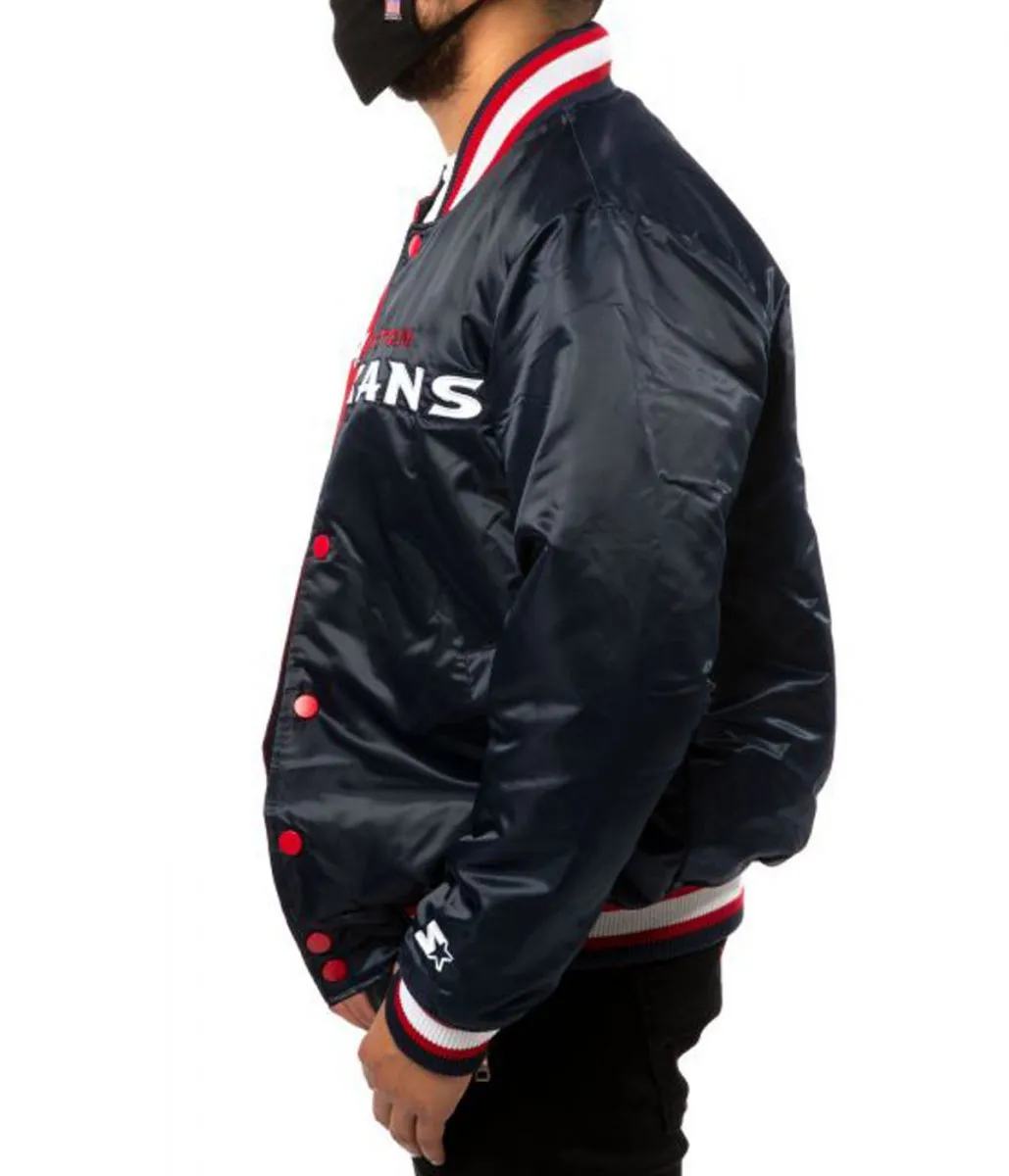 Houston Texans Starter Satin Red and Navy Blue Jacket