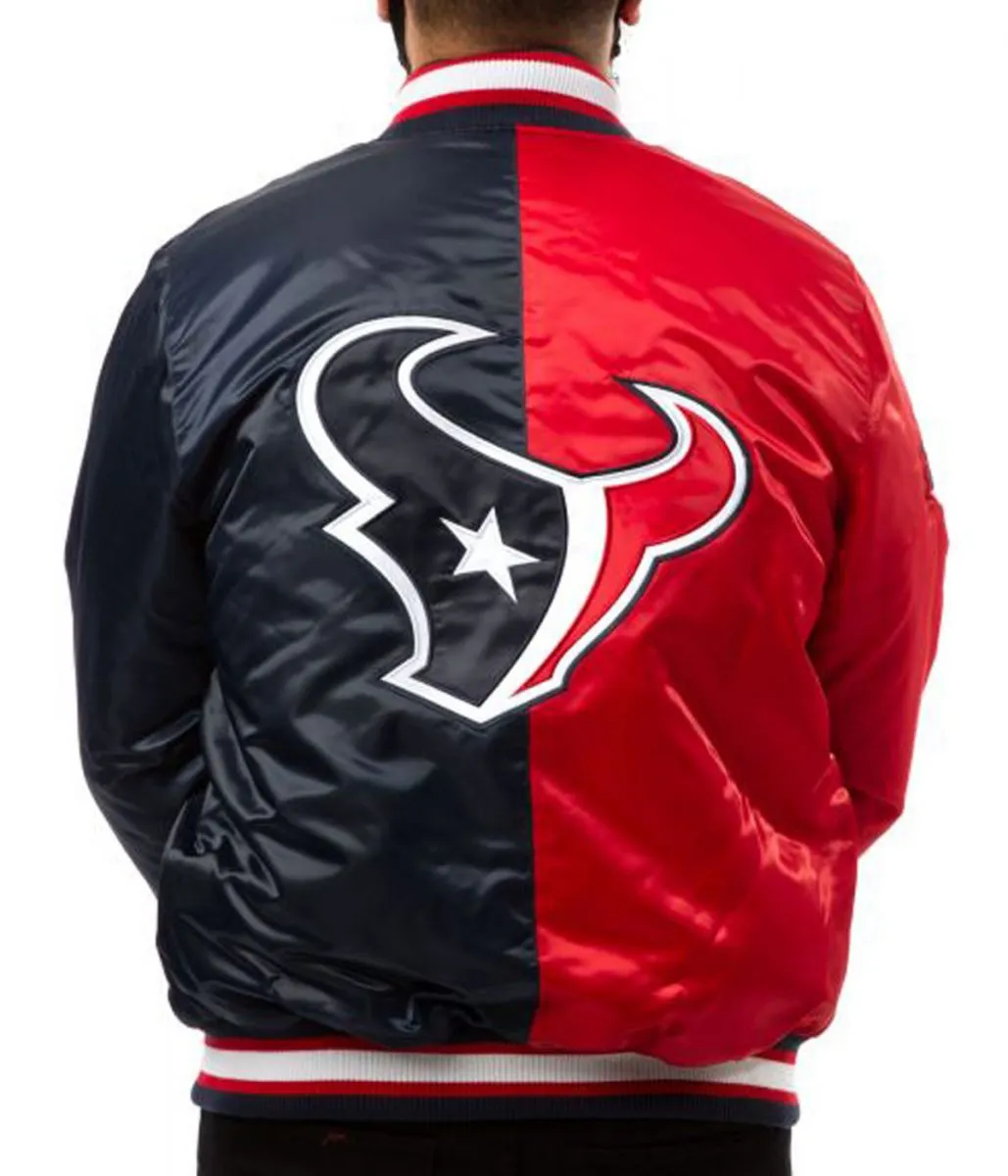 Houston Texans Starter Satin Red and Navy Blue Jacket