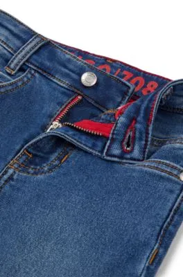 Kids' slim-fit jeans in knitted stretch denim