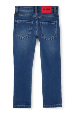 Kids' slim-fit jeans in knitted stretch denim