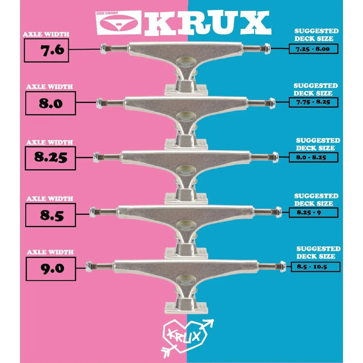 Krux Trucks K5 Galaxy Standard Skateboard Trucks Multi 8