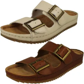 Ladies Clarks Adjustable Dual Strap Mule Sandals - Brookleigh Sun