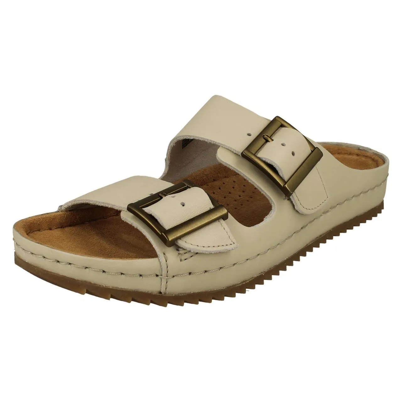 Ladies Clarks Adjustable Dual Strap Mule Sandals - Brookleigh Sun