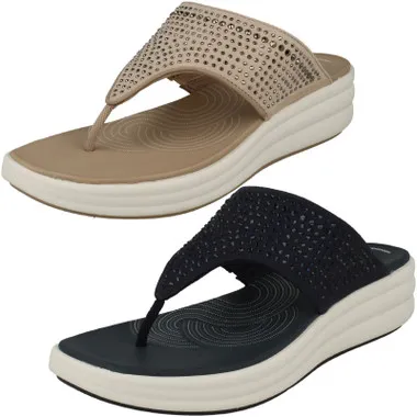 Ladies Clarks Cloudsteppers Jewel Detailed Sandals Drift Jaunt