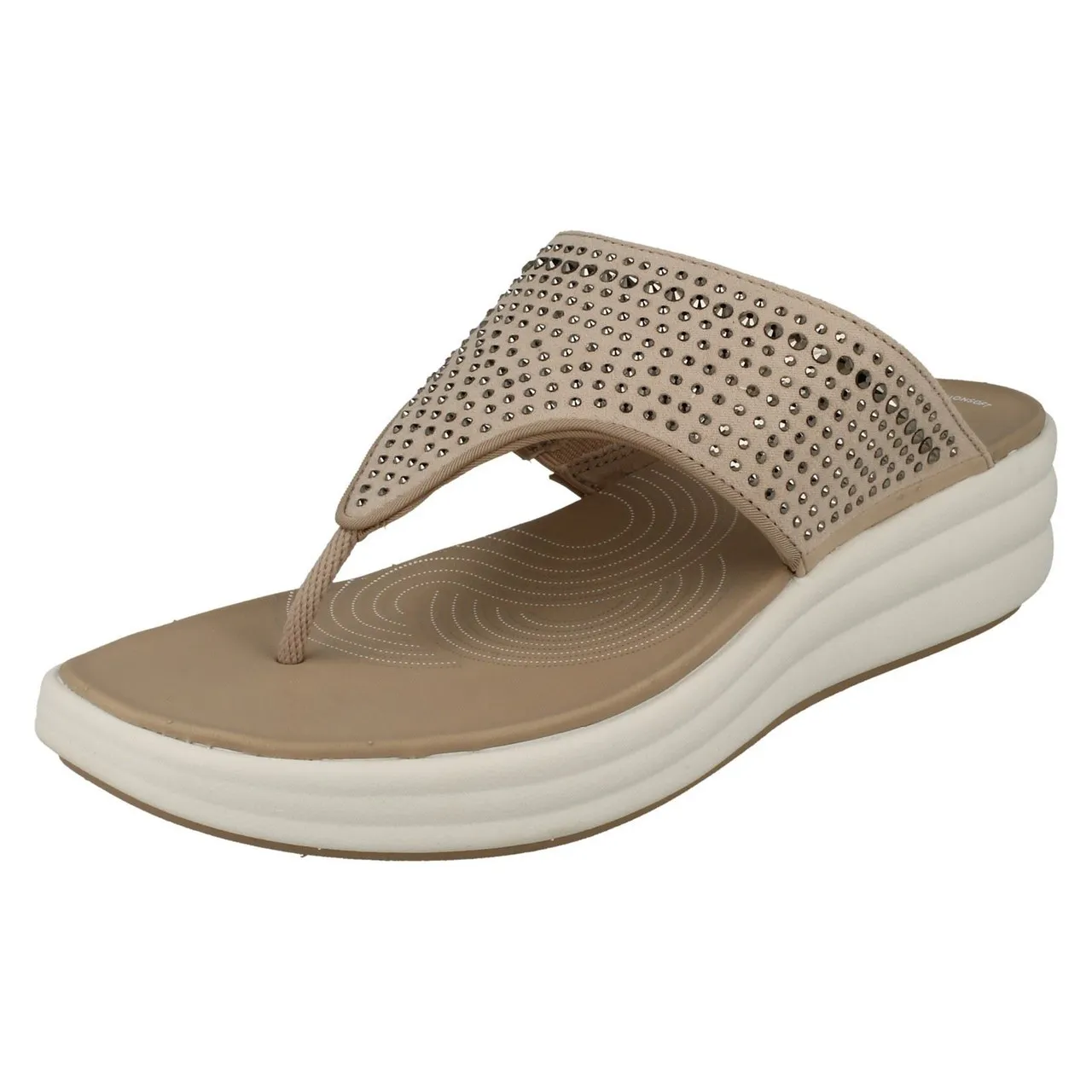 Ladies Clarks Cloudsteppers Jewel Detailed Sandals Drift Jaunt