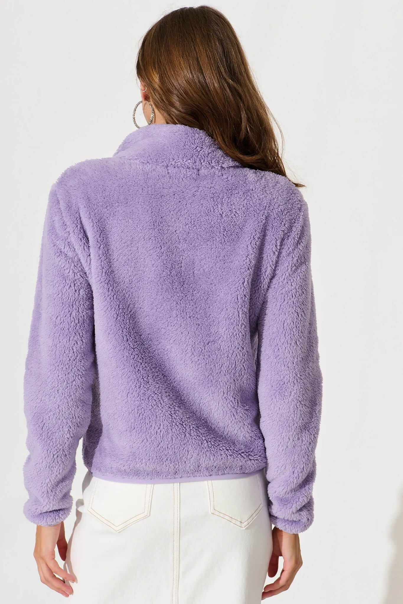 Linea Fluffy Jacket In Purple