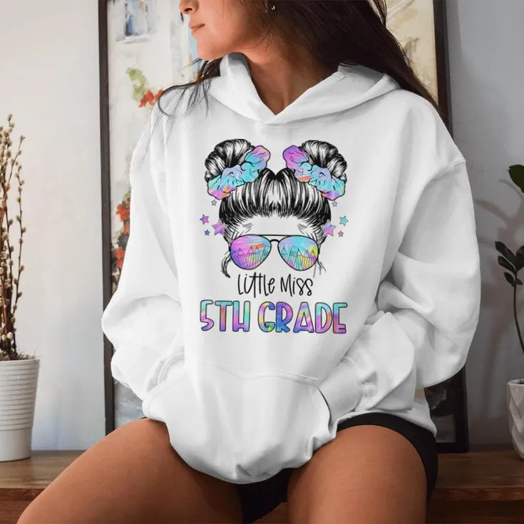 Little Miss 5Th Grade First Day Of School Fifth Grade Girls Women Hoodie