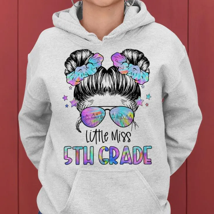 Little Miss 5Th Grade First Day Of School Fifth Grade Girls Women Hoodie