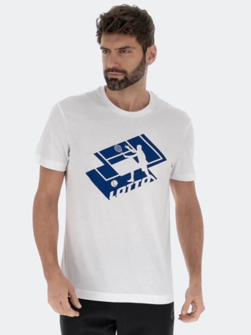 Lotto Tennis Club Men Lifestyle T-Shirt White/Navy Blue