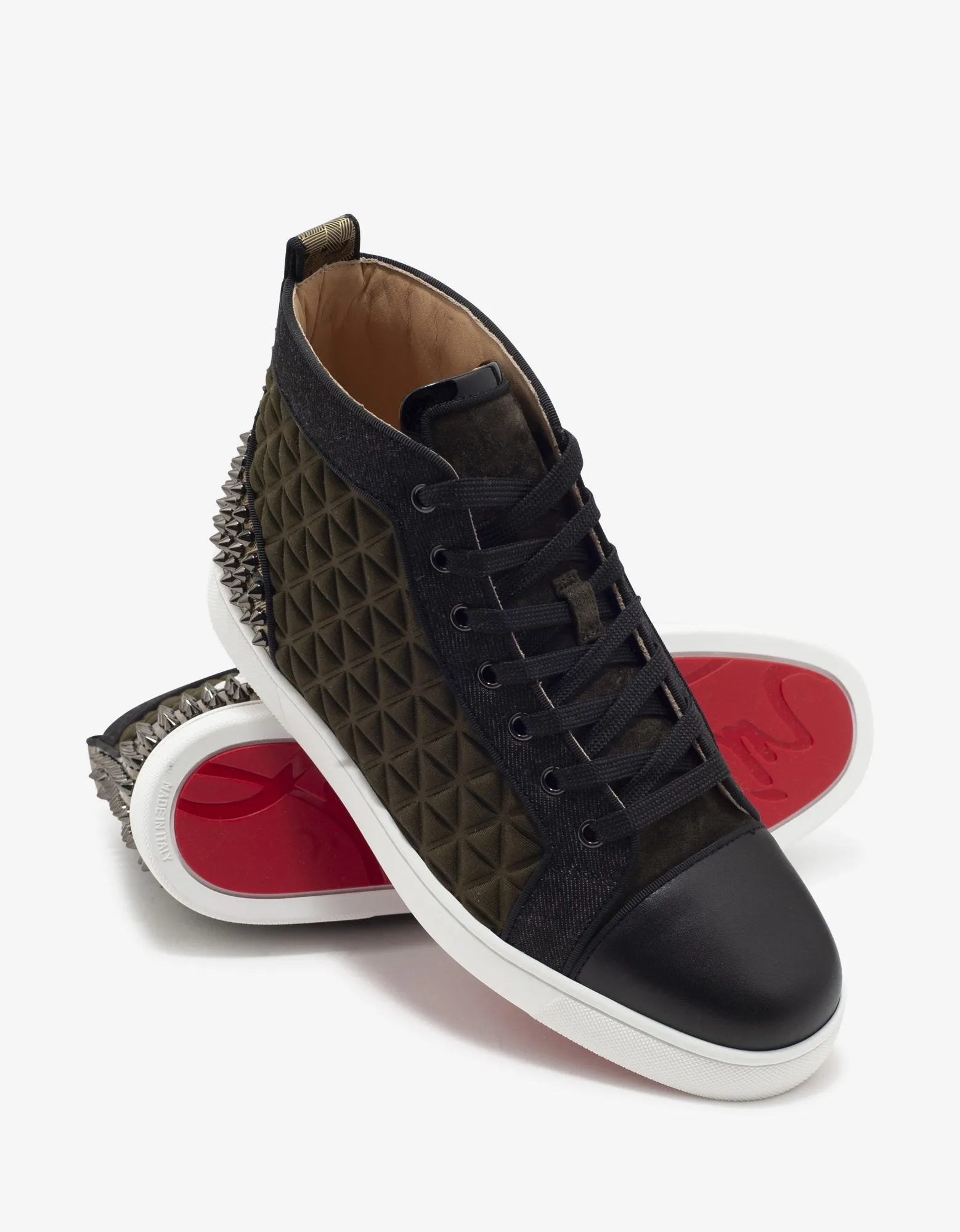 Louis Spikes III Waffle Neoprene High Top Trainers -