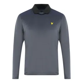 Lyle & Scott Golf Venteech Long Sleeve Dark Grey Polo Shirt