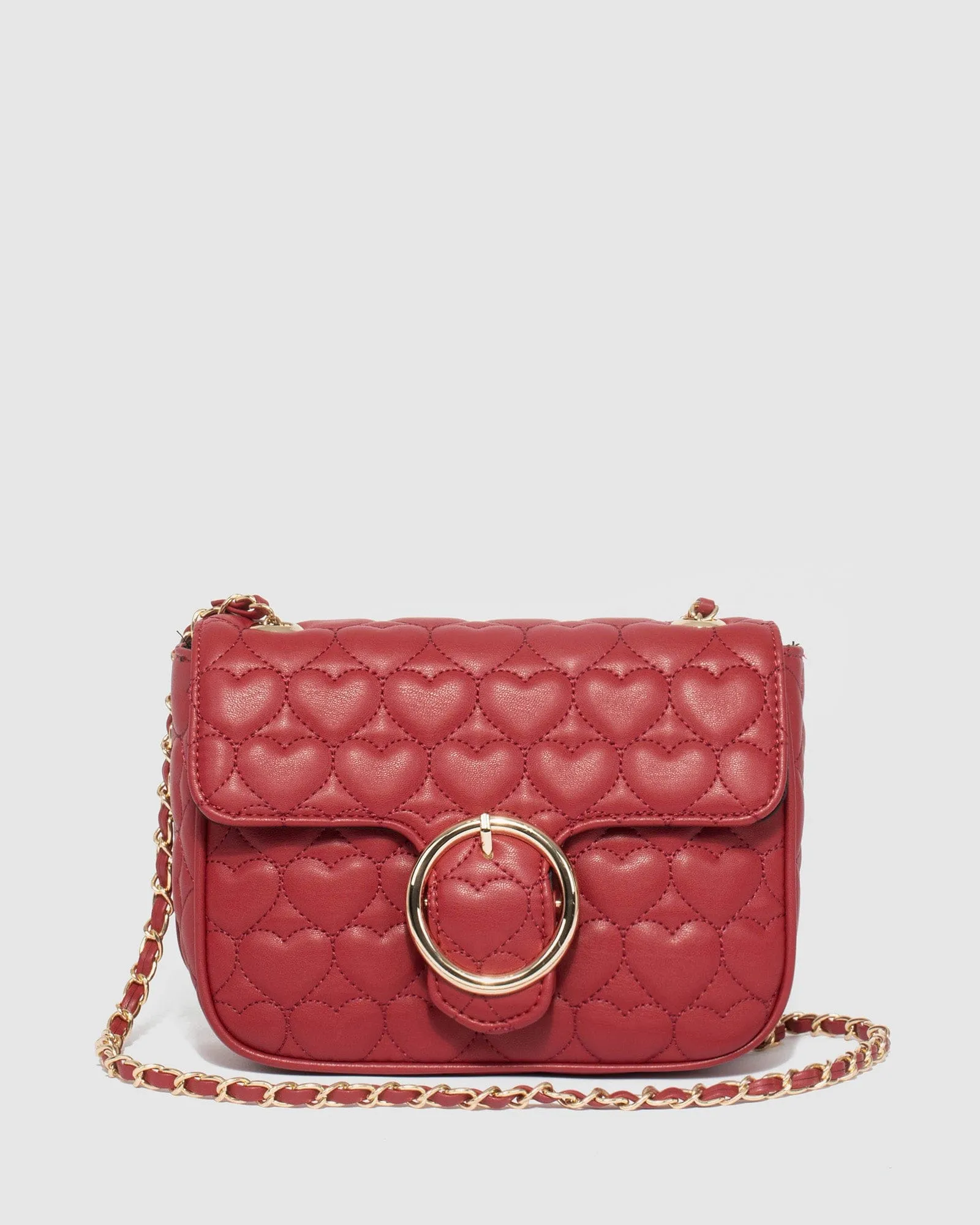 Maeve Red Buckle Crossbody Bag