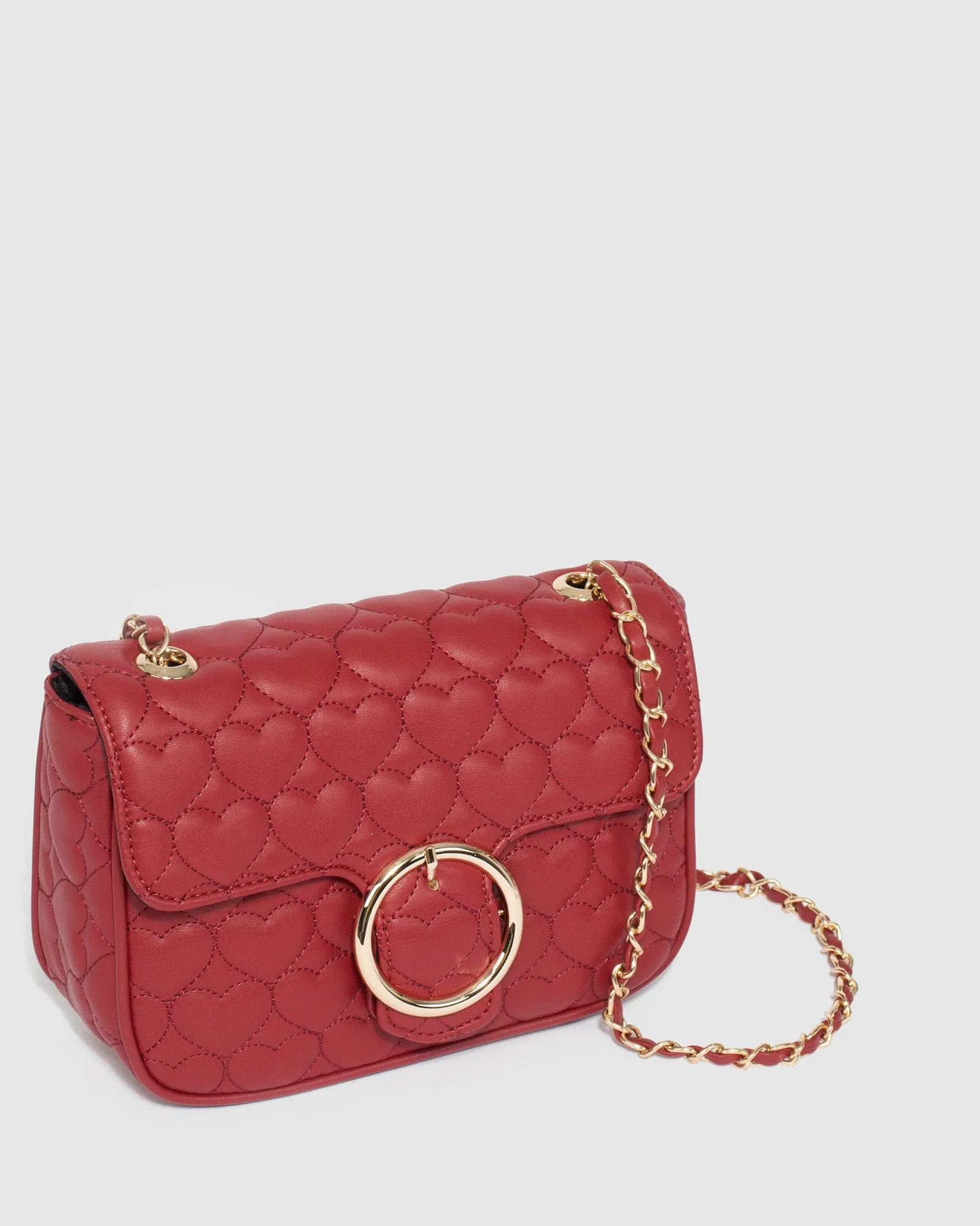 Maeve Red Buckle Crossbody Bag