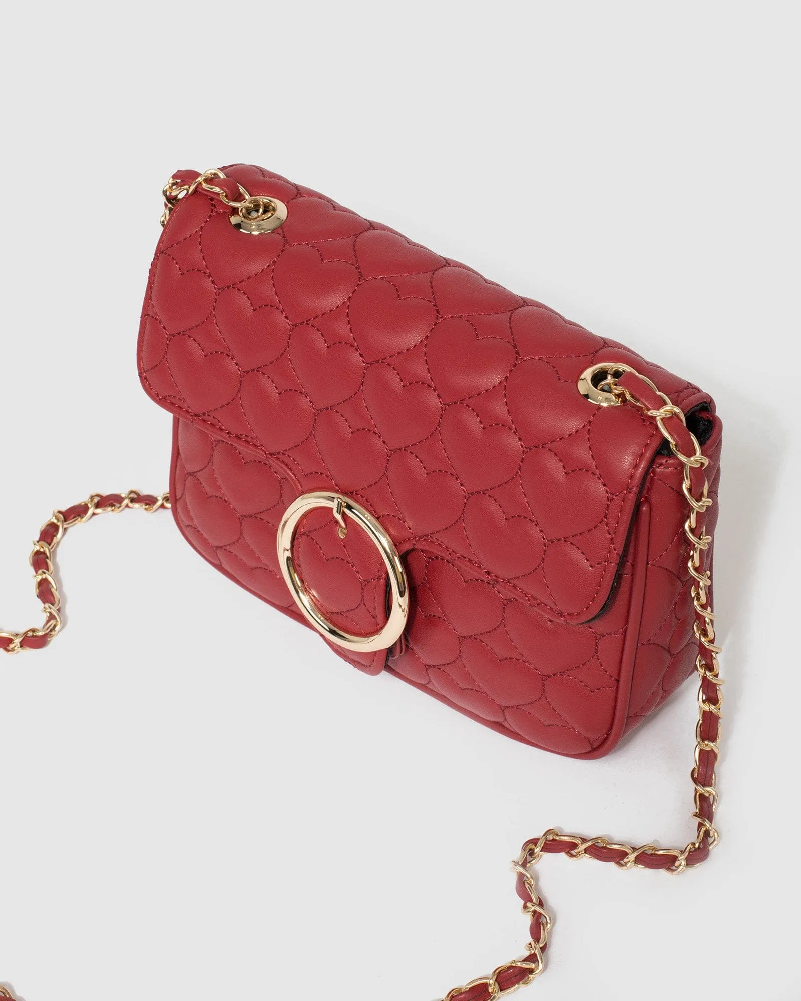 Maeve Red Buckle Crossbody Bag