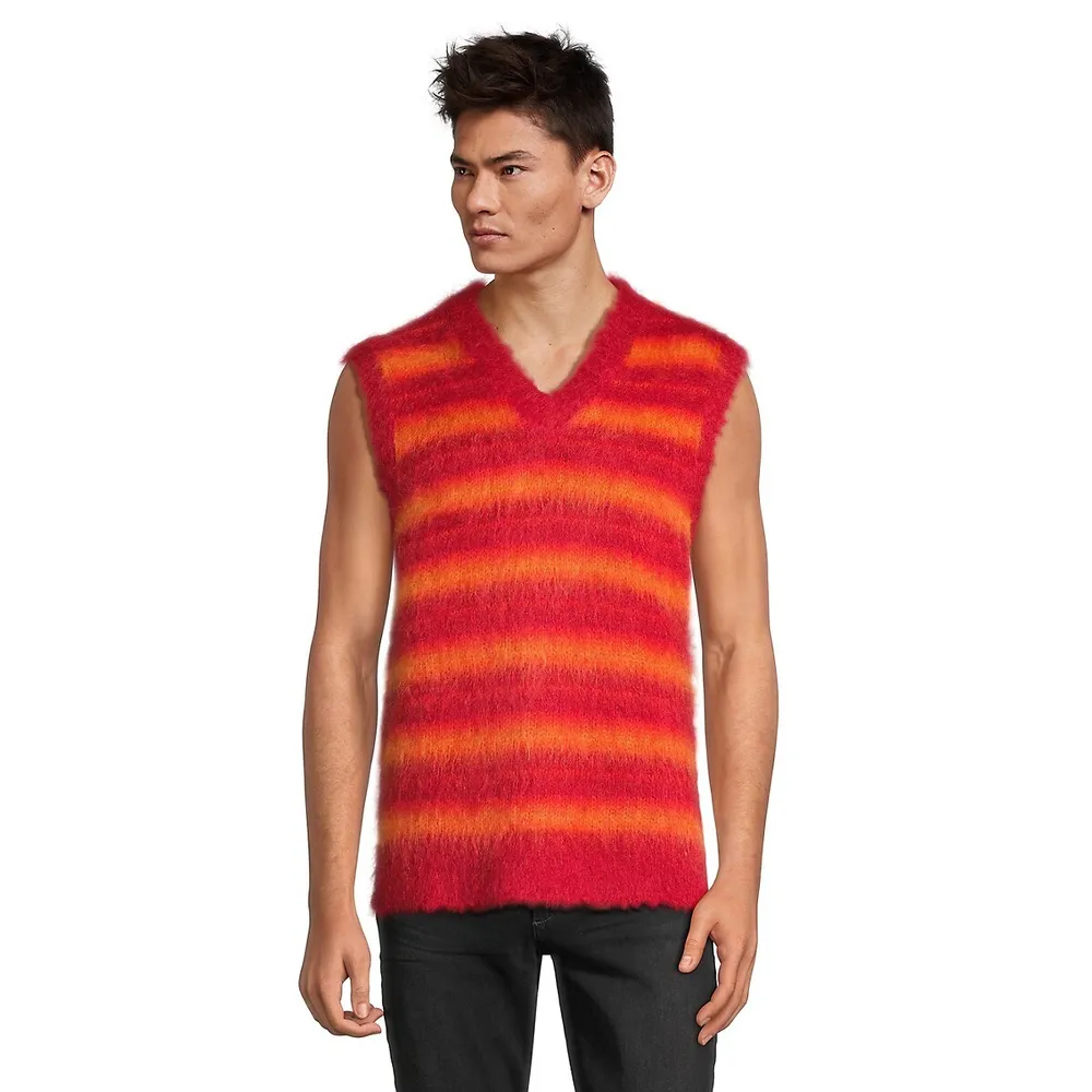 Marni Multistripe Mohair-Blend Knit Vest